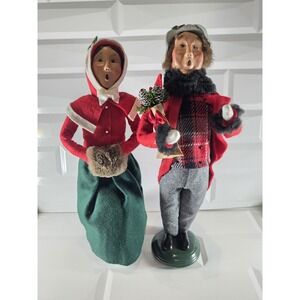 Pair Of Byers Choice Carolers Traditional Adults Figurines Victorian Man & Woman